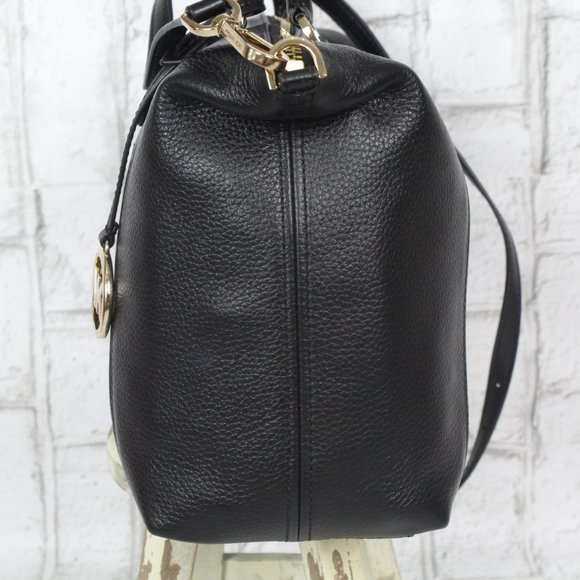 Michael Kors NWOT Lenox Black Pebbled Leather Convertible Satchel - Picture 7 of 10